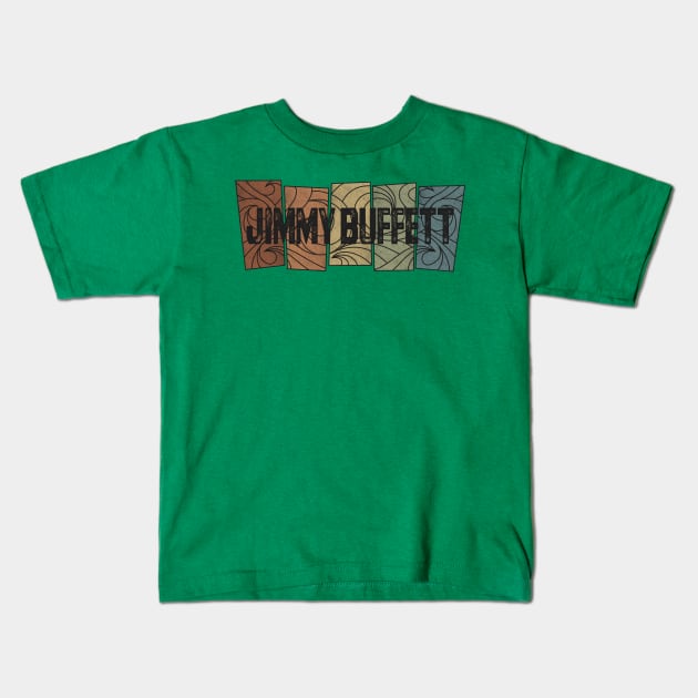 Jimmy Buffett Retro Pattern Kids T-Shirt by besomethingelse